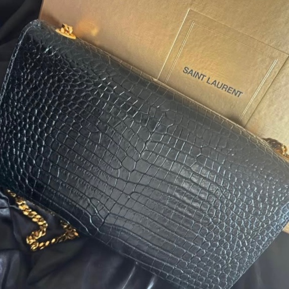 AUTHENTIC YSL KATE MEDIUM TASSEL IN CROCODILE-EMBOSSED LEATHER - Picture 4 of 6